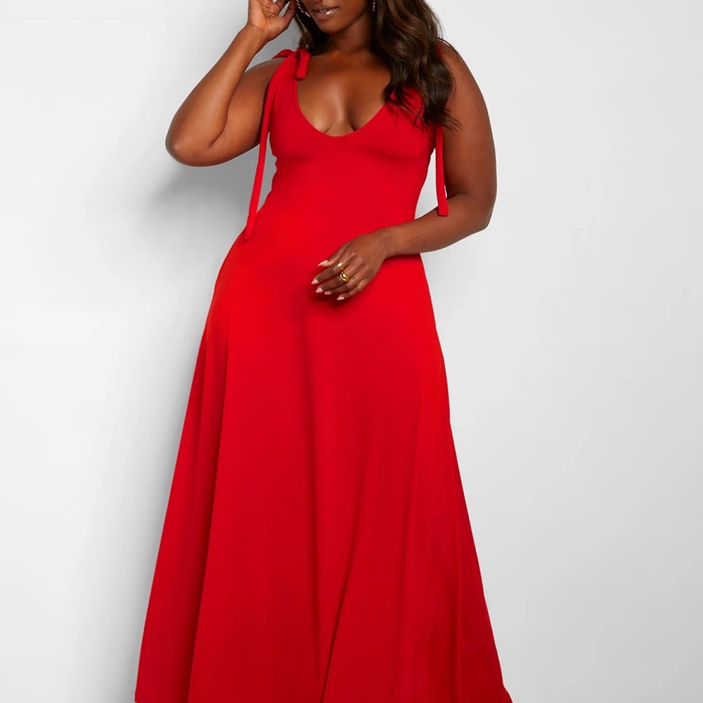 Rebdolls Red Plunge Maxi Gown